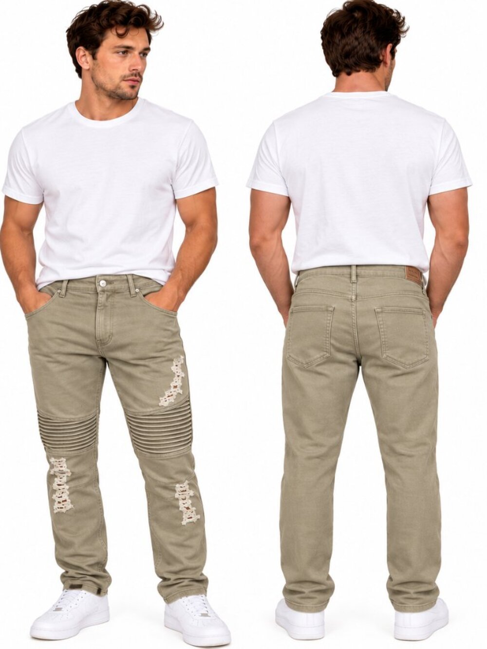 GRAY EARTH MEN'S JEANS ASST SIZES BEIGE BC051 32" INSEAM